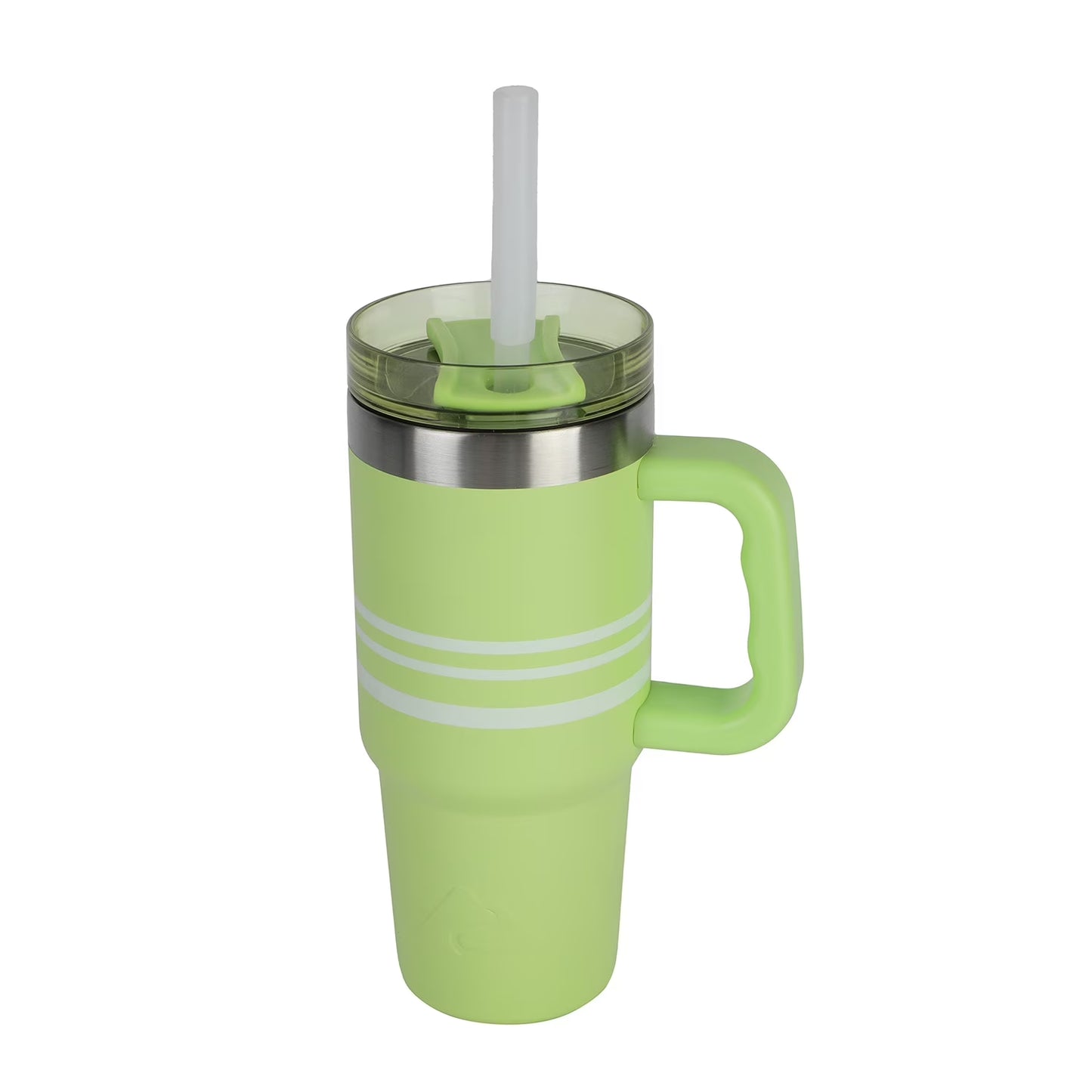 18 Oz Stainless Steel Insulated Tumbler with Handle, Sonic Lime Stripes