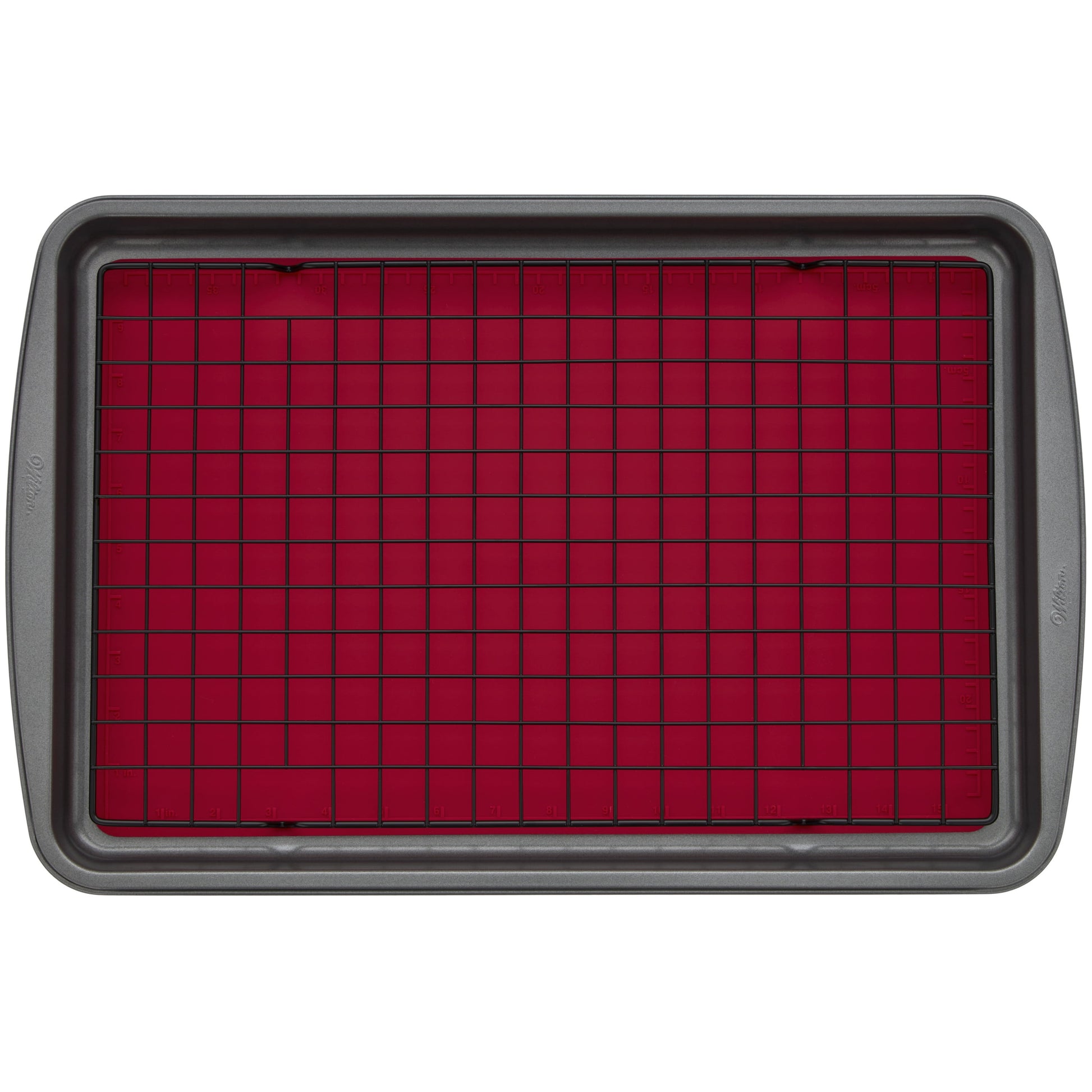 Nonstick Cookie Sheet, Cooling Grid and Silicone Baking Mat Bakeware Set, 4-Piece