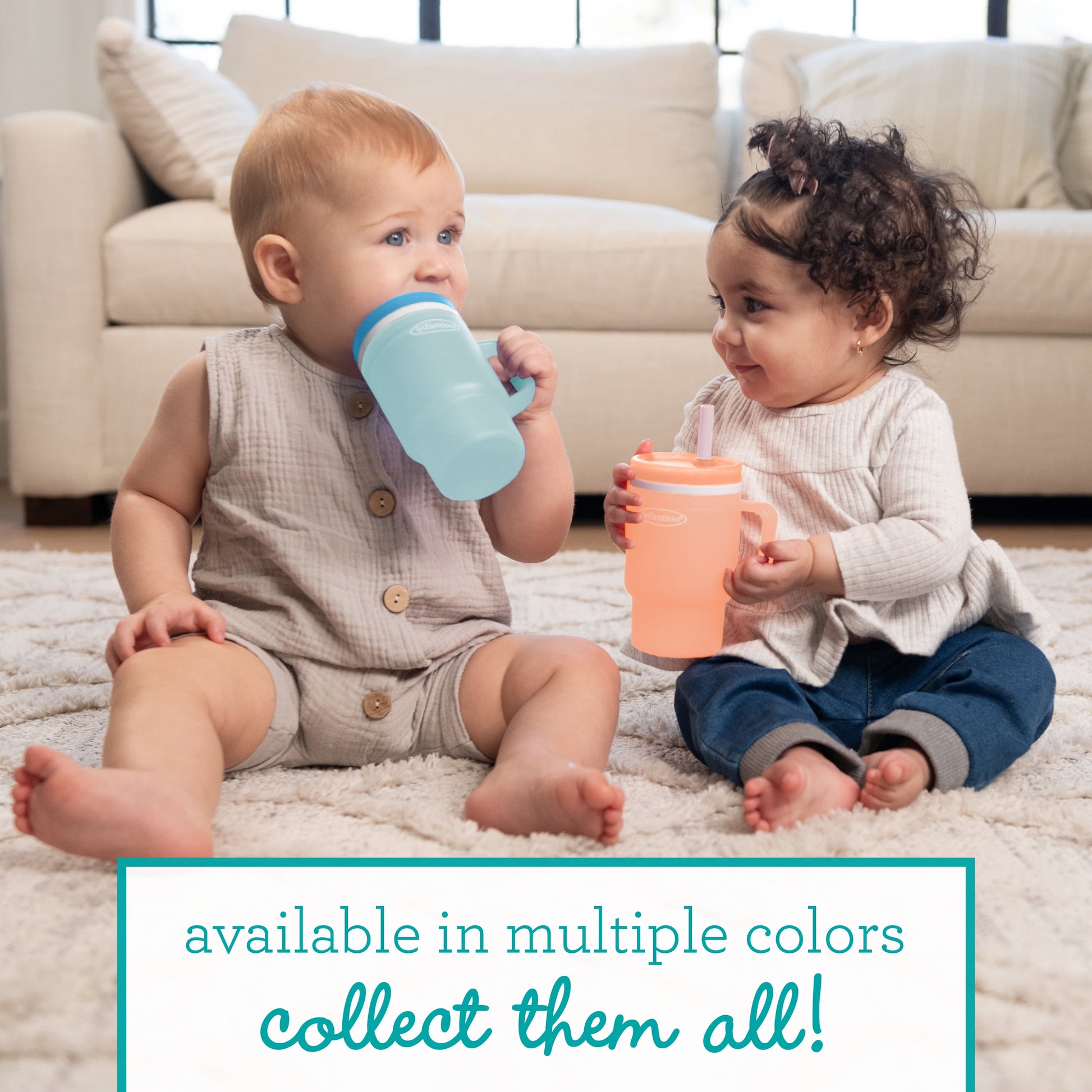 My 1St Tumbler – Adorable 10 Oz. Training Cup with Toddler-Friendly Straw and Handle, Moody Blue