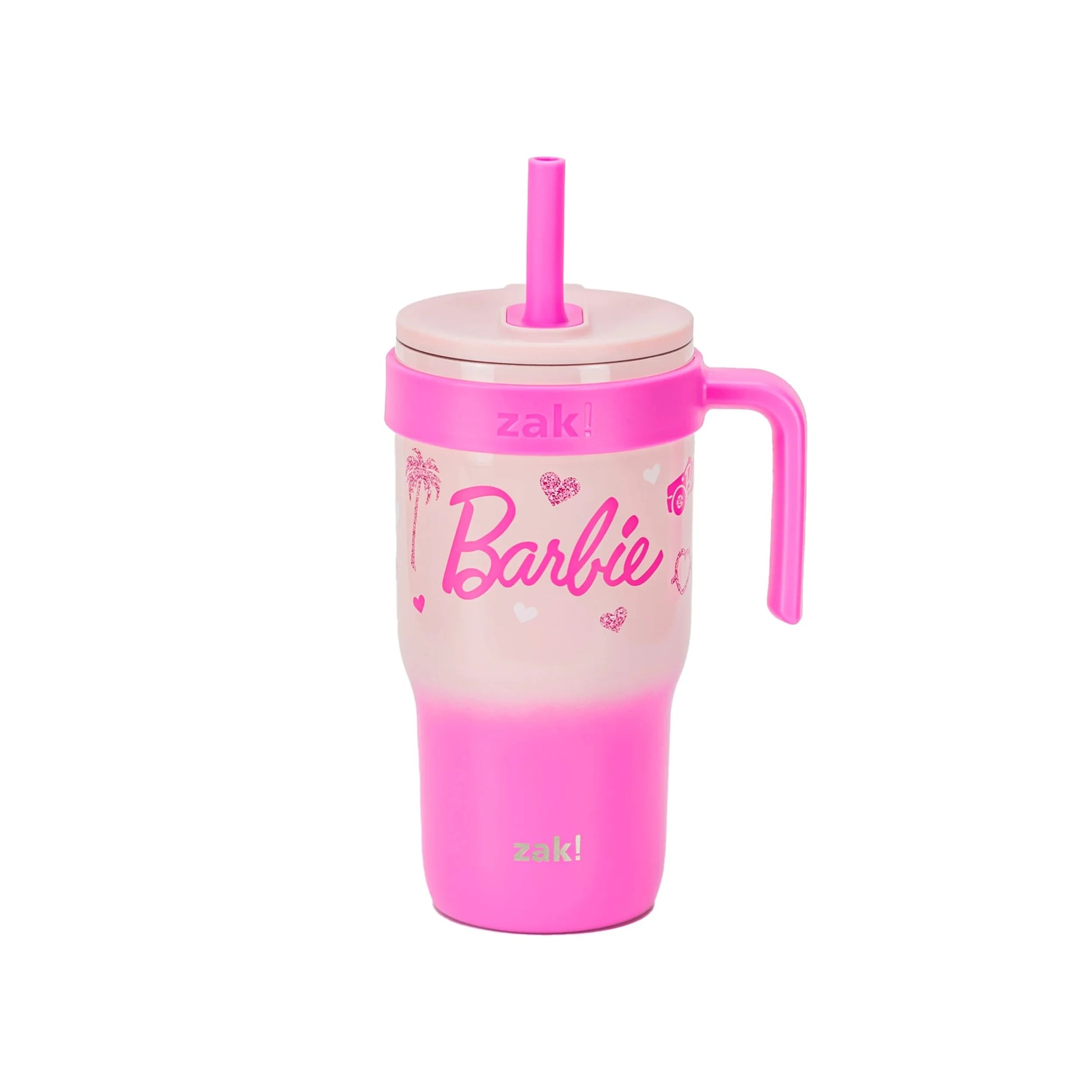18Oz Barbie Kids Straw Handle Tumbler, Stainless Steel Vacuum Insulated Cruiser Tumbler with Silicone Straw Utilizing Leak-Proof Valve, Travel Straw Tumbler with Handle