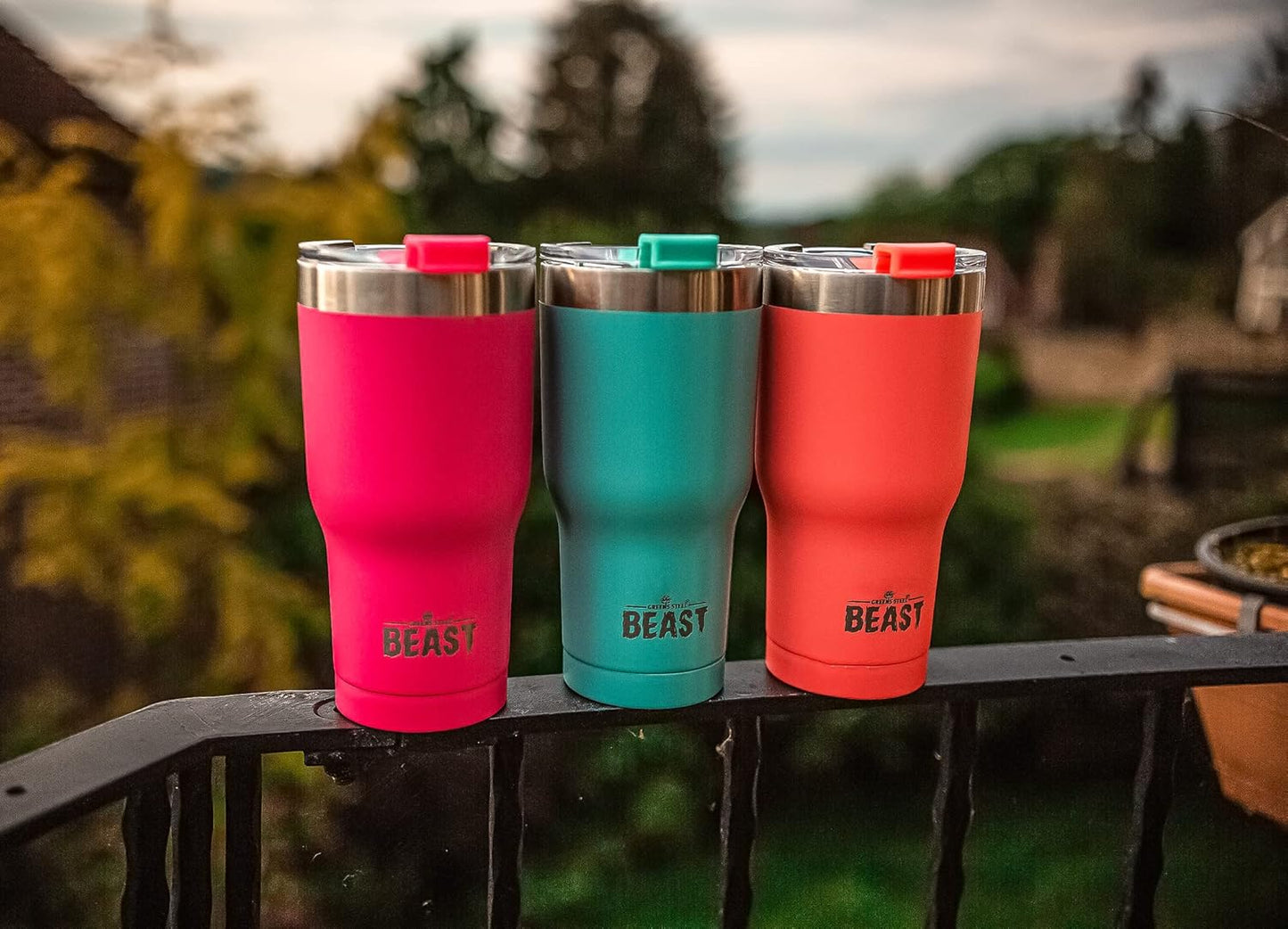 Beast 30 Oz Tumbler Stainless Steel Vacuum Insulated Coffee Ice Cup Double Wall Travel Flask (Cupcake Pink)