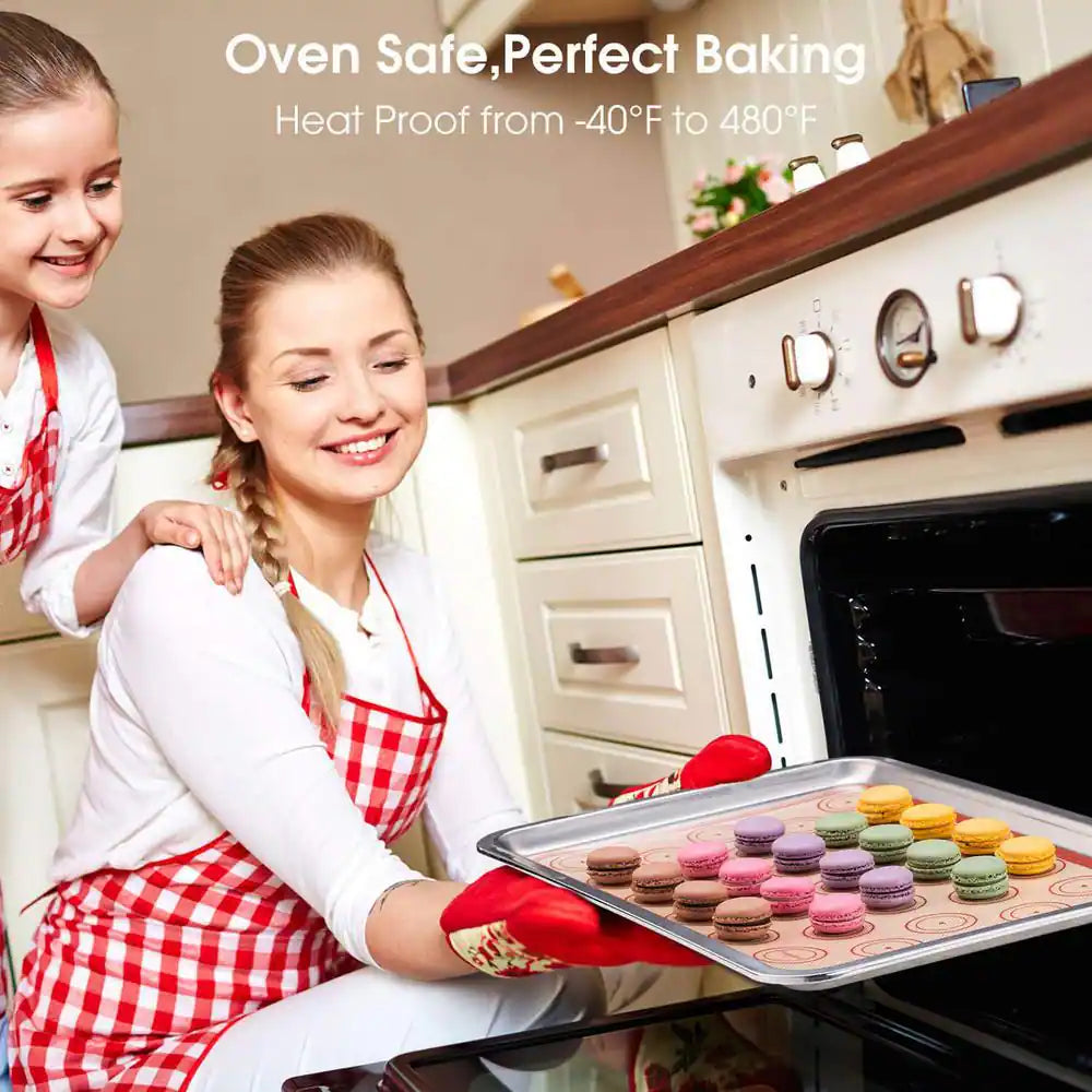 16-Piece Silicone Macaron Baking Mats Set with Half Sheet, Piping Pastry Bag, Bag Tie, Coupler and Piping Tips