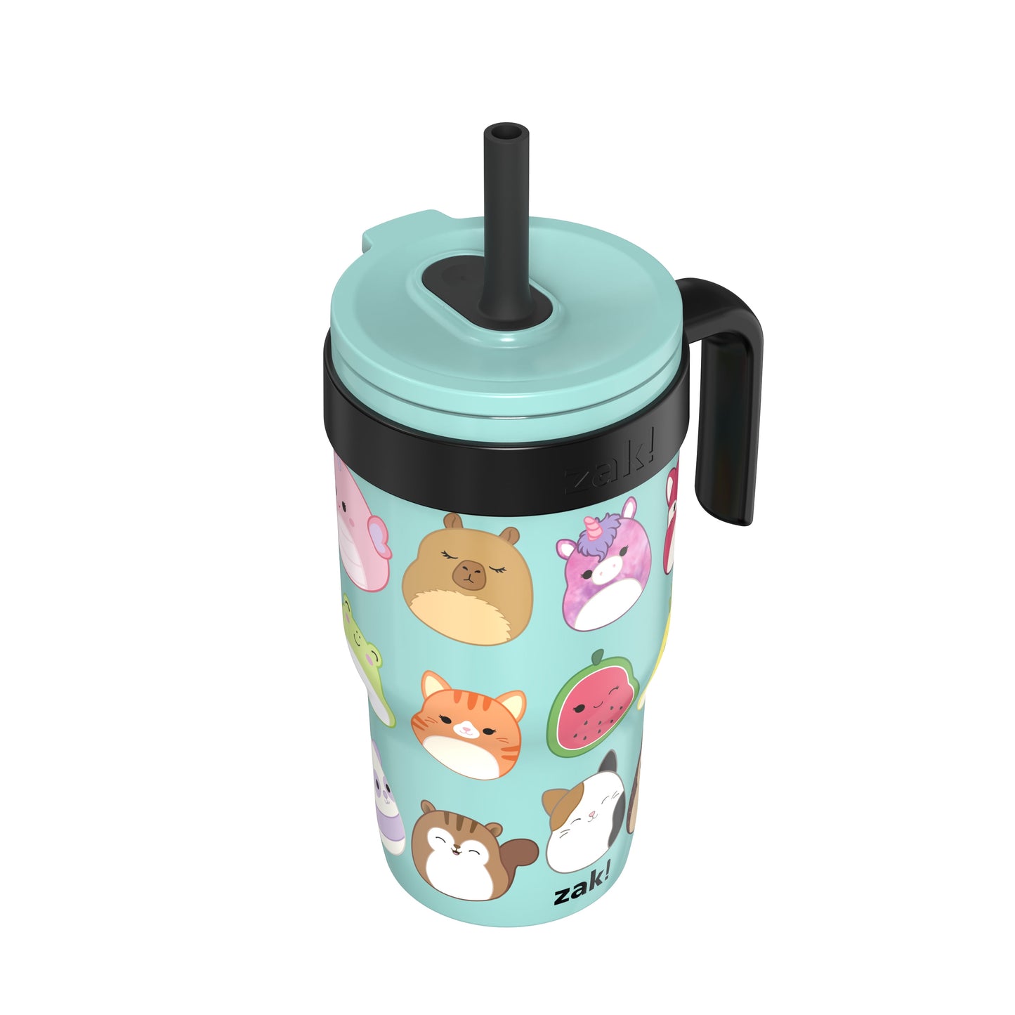 18Oz Squishmallows Kids Straw Handle Gray Tumbler, Stainless Steel Vacuum Insulated Cruiser Tumbler with Silicone Straw Utilizing Leak-Proof Valve, Travel Straw Tumbler with Handle