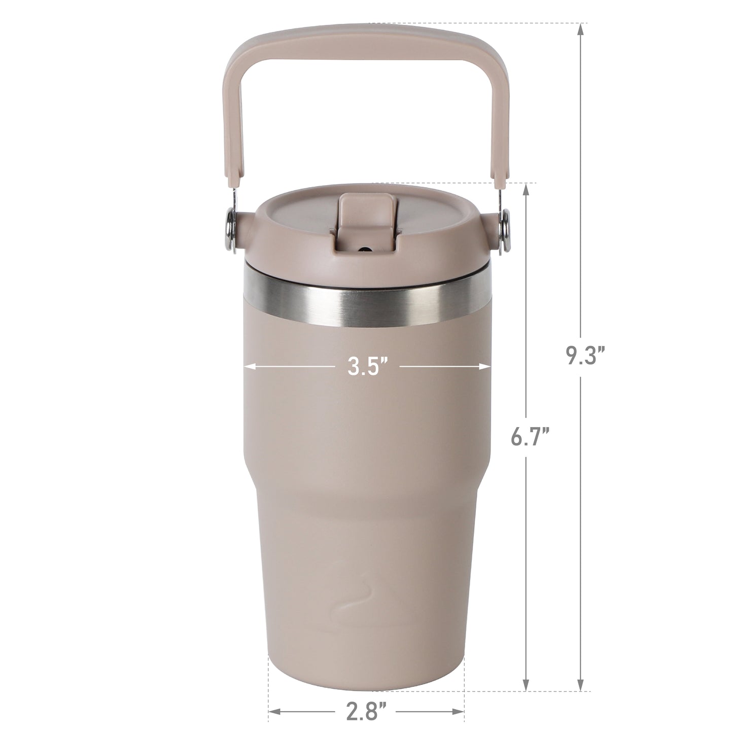 18 Oz Stainless Steel Insulated Swivel Tumbler, Tan