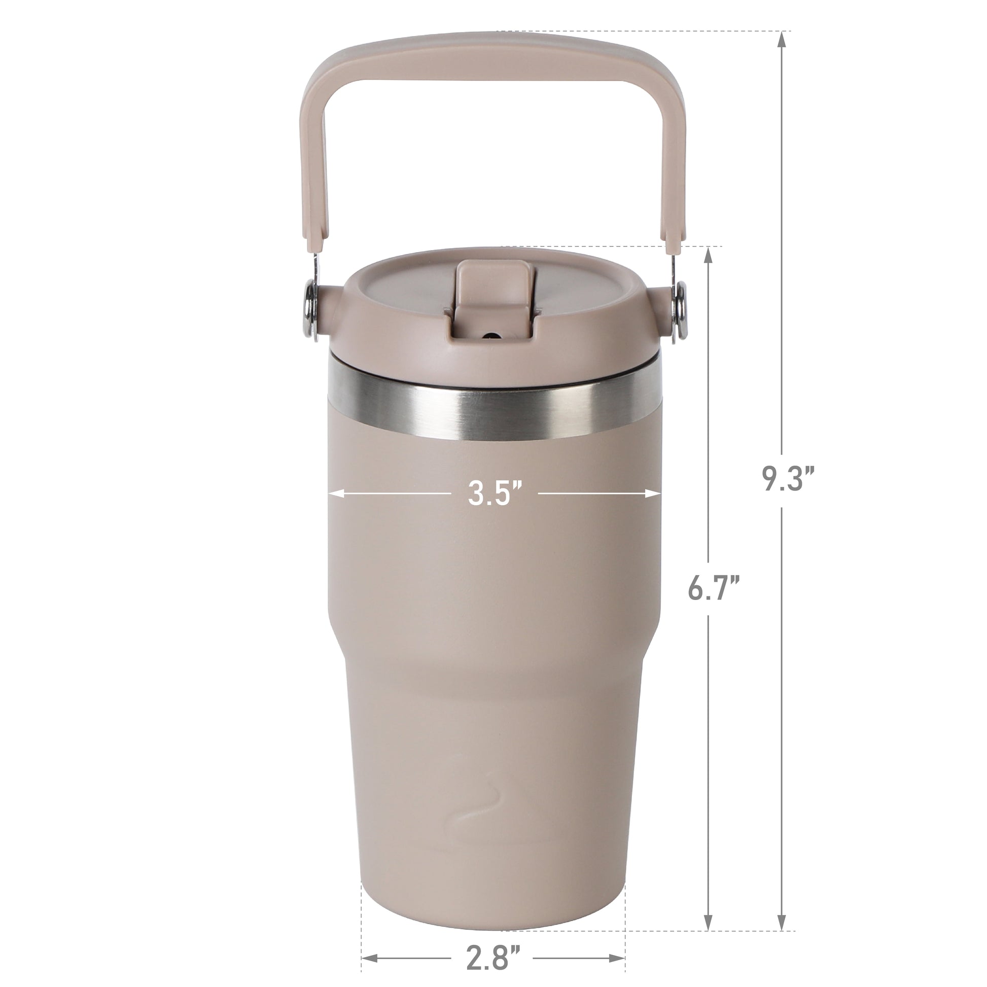 18 Oz Stainless Steel Insulated Swivel Tumbler, Tan