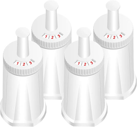 Filter - Replacement Water Filter Compatible with Breville Sage Claro Swiss For Oracle, Barista & Bambino - Compare to Part #BES008WHT0NUC1. Pack of 4（First use without adding coffee powder）