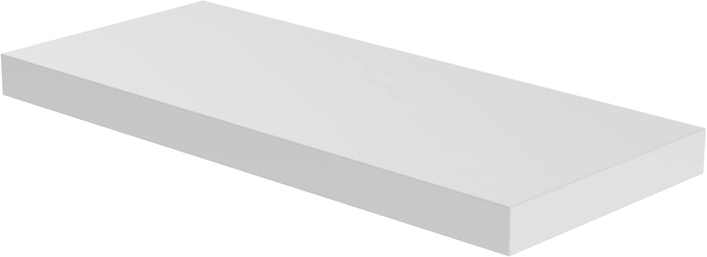 Floating Shelf, Set of 1 Wall Shelf, 36 in W x 12.75 in D x 2 in H Wooden Floating Wall Shelf with Invisible Brackets for Living Room/Bedroom/Bathroom/Kitchen Storage and Decor, White