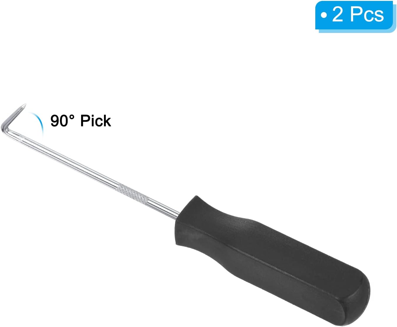 PATIKIL O-Ring 90 Degree Picks 142mm, 2 Pcs Oil Seal Gasket Precision Screwdriver Puller Remover Removal Tool, Black