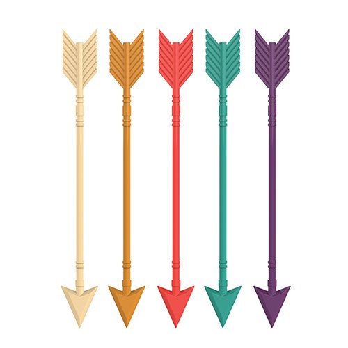 TrueZoo 4217 Arrow Stir Sticks, 0.2" Height, 2" Width, 8" Length (Pack of 12)