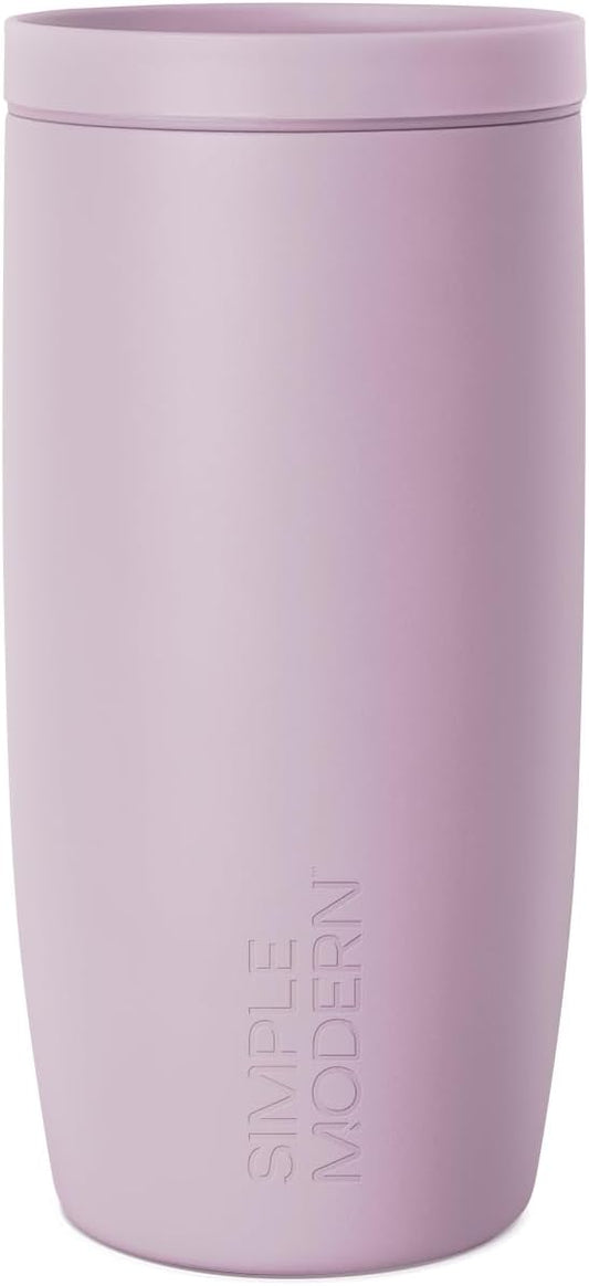 Simple Modern Travel Coffee Mug Tumbler with 360° Lid | Ceramic-Lined Insulated Stainless Steel Cold Brew Iced Coffee Cup | Gifts for Women Men Her Him | Voyager Signature | 16oz | Lavender Mist