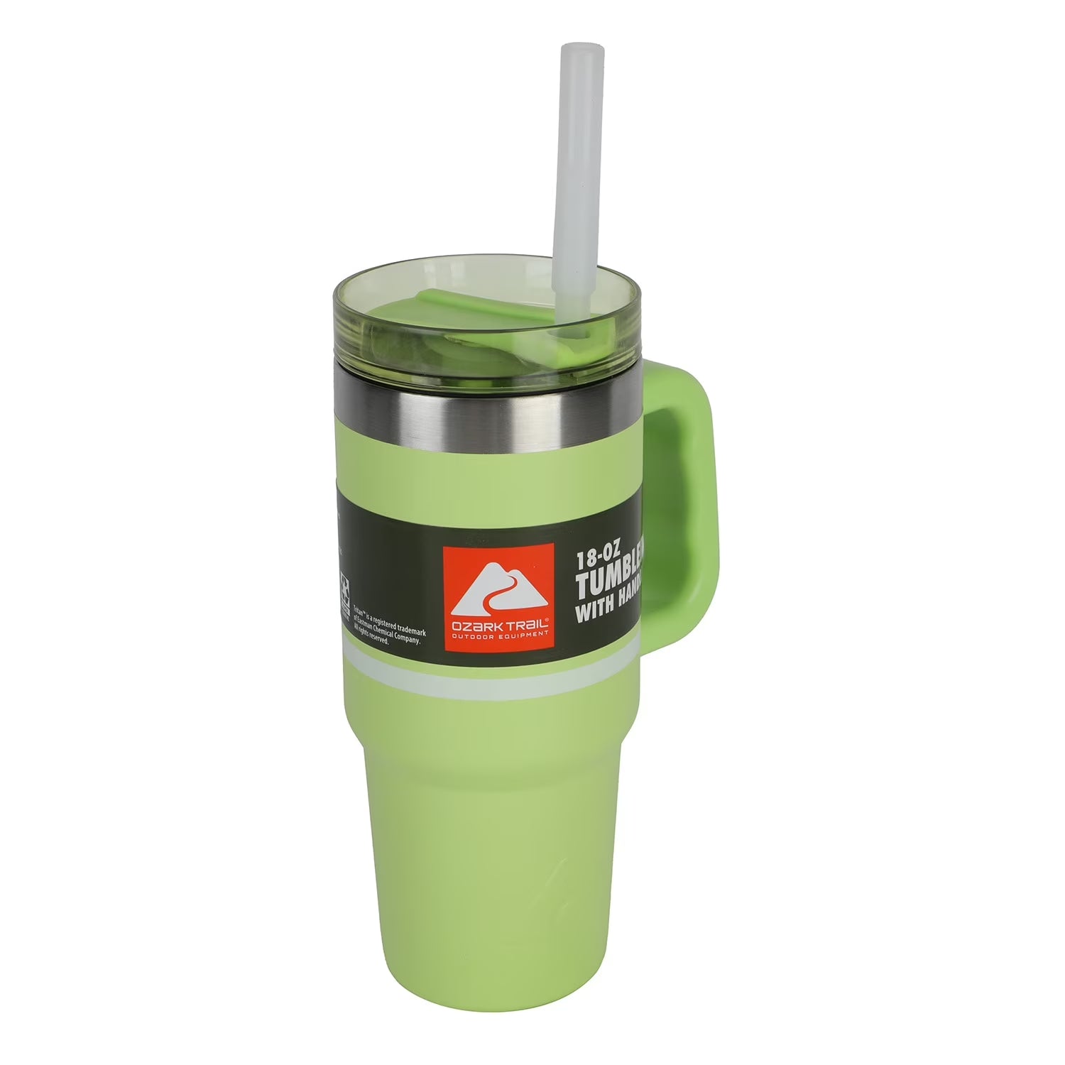 18 Oz Stainless Steel Insulated Tumbler with Handle, Sonic Lime Stripes