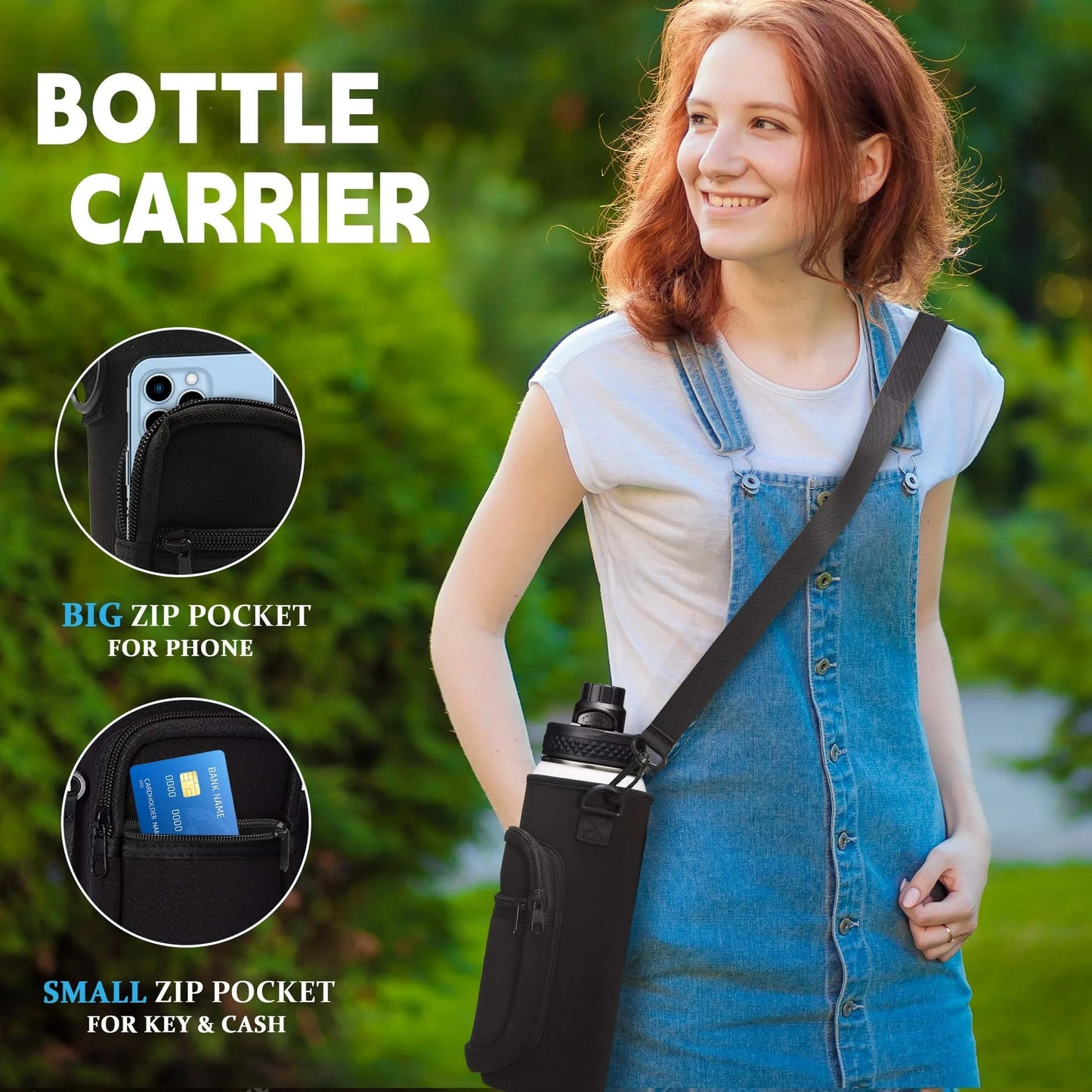 Stainless Steel Sports Water Bottle 40 Oz Insulated Water Jug with Straw & Auto Spout Lid, Paracord Handle, Bottle Sleeve, Cold 48H Hot 24H, Sweat-Proof Tactical Flask