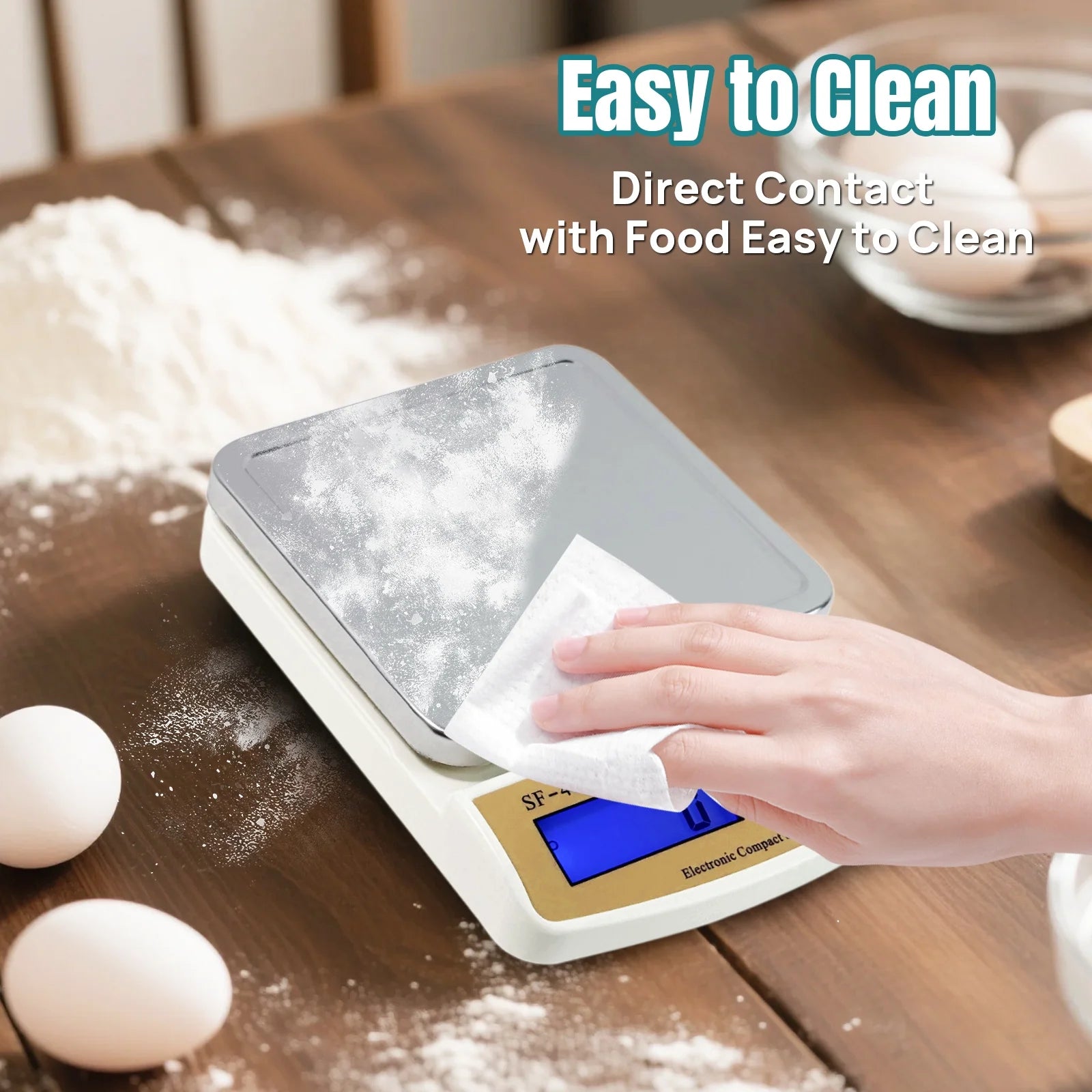 Food Scale with Stainless Steel Platform, 22Lb High Capacity Cooking Scale, Digital Kitchen Scales with Grams and Ounces, LCD Display, 4 Units with Tare Function