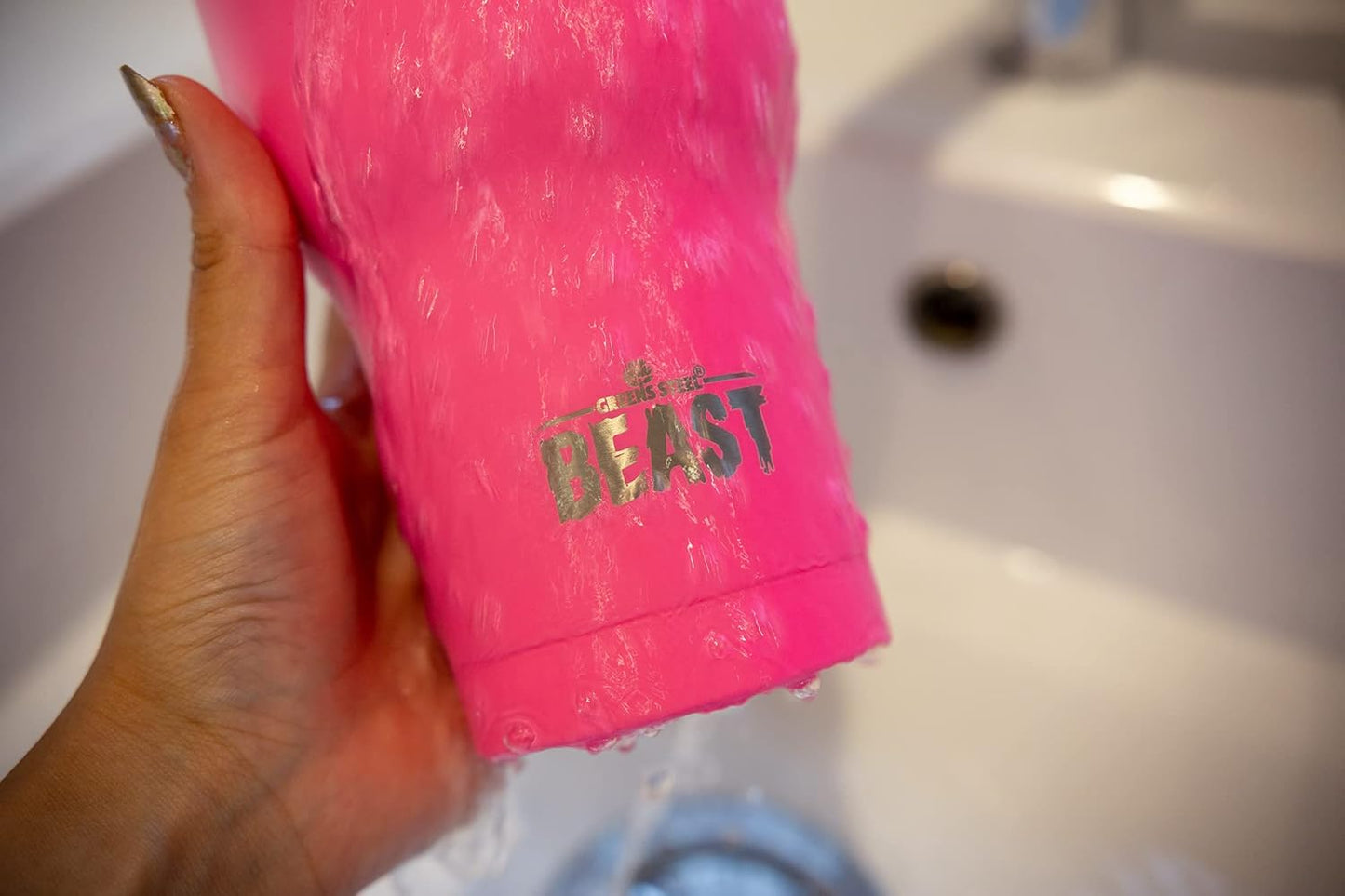 Beast 30 Oz Tumbler Stainless Steel Vacuum Insulated Coffee Ice Cup Double Wall Travel Flask (Cupcake Pink)