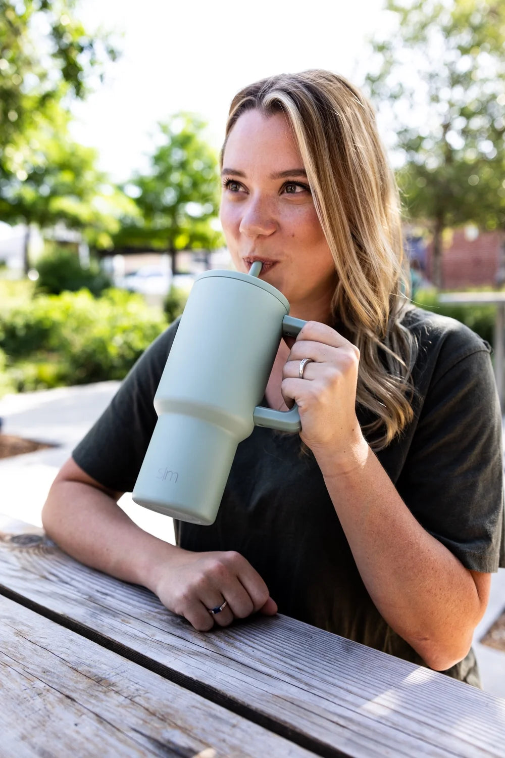 30 Fl Oz Insulated Stainless Steel Trek Tumbler with Straw Lid|Seaglass Sage