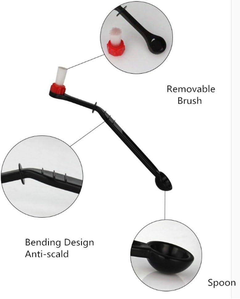 Number-One Coffee Machine Brush Cleaner Nylon Espresso Machine Brush Coffee Cleaning Tool with Spoon (Pack of 2)