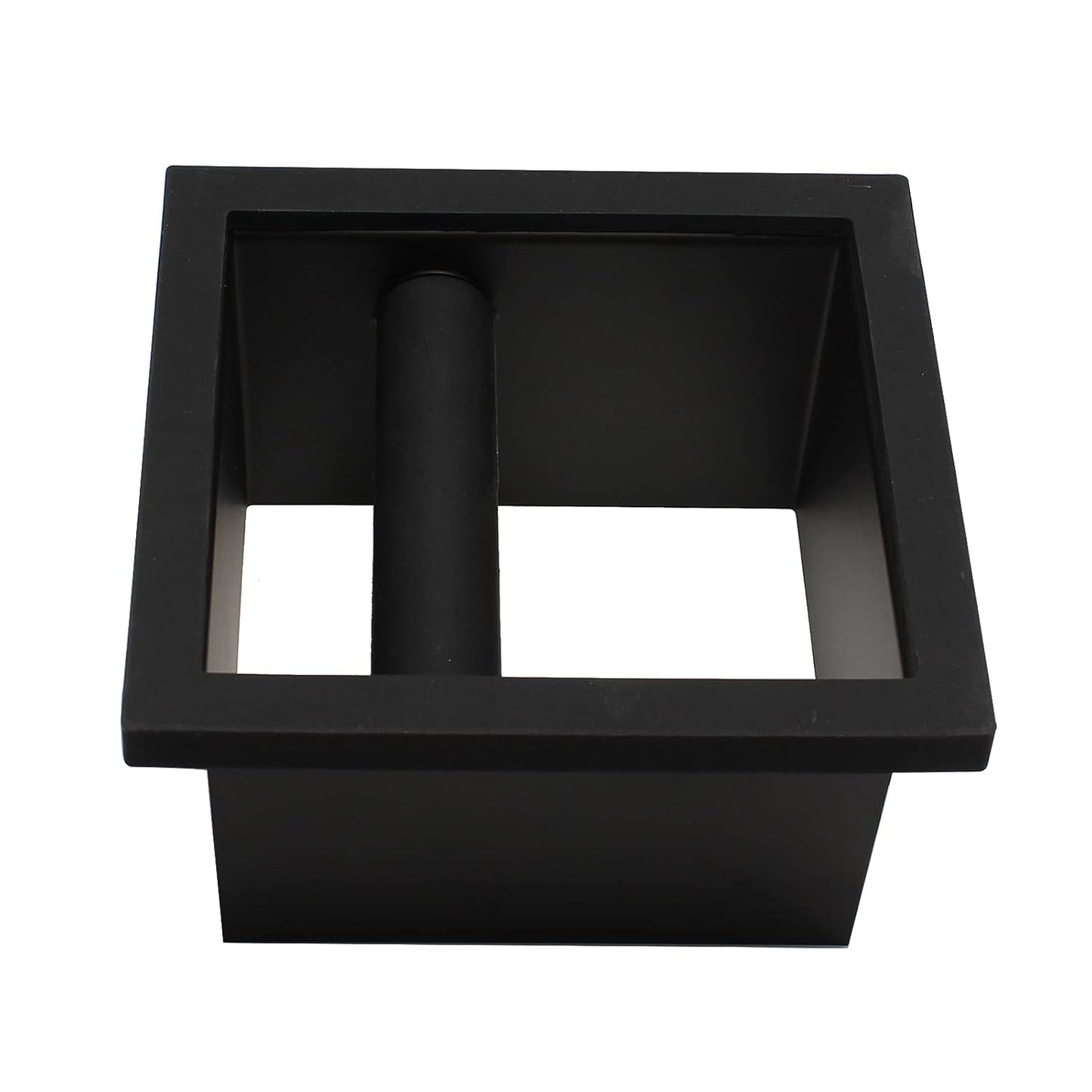 Espresso Coffee Ground Knock Box Chute, Built-in Desktop Waste Bucket, Stainless Steel Bottomless Knocking Residue Box (Rectangle)