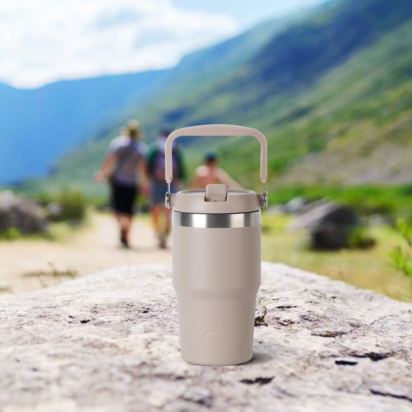 18 Oz Stainless Steel Insulated Swivel Tumbler, Tan