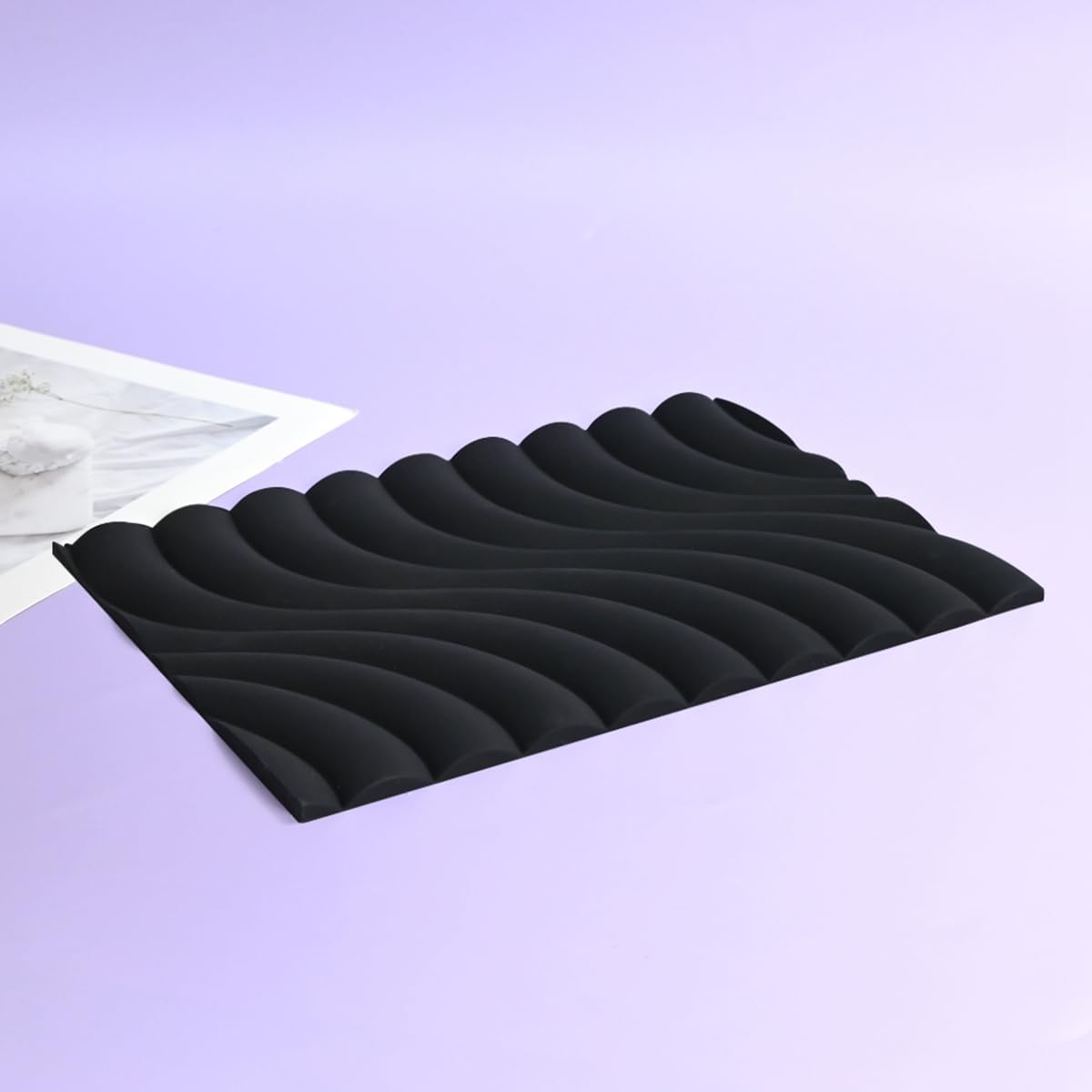 mostsom Fondant Silicone Mold for Cake Decoration Cake Border Downsand Pattern Impression Mat Fondant Embossing Stencil for DIY Cookies, Cupcakes, Chocolate, Flexible (F_Downsand)
