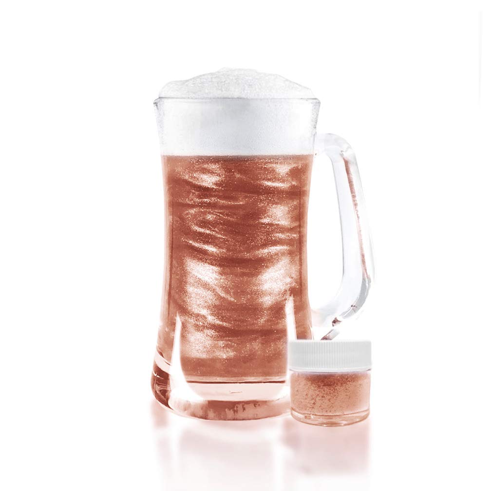 Rose Gold BREW GLITTER Edible Glitter For Drinks, Cocktails, Beer, Garnish Glitter & Beverages | KOSHER & HALAL Certified | 100% Edible & Food Grade | Vegan, Gluten, Nut Free (25g, Rose Gold)