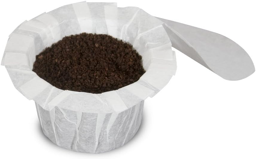 Perfect Pod EZ-Cup Paper Coffee Filters with Patented Lid for Single-Serve Coffee Brewers and Coffee Pods, Compatible with Keurig, 9-Pack (450 Filters)