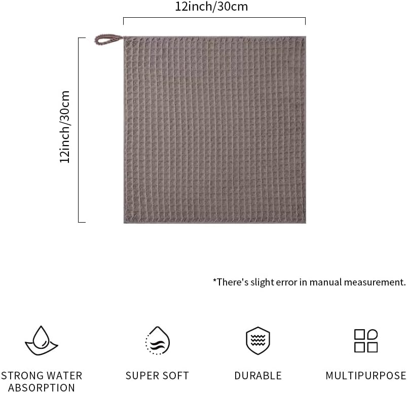 watchget Barista Micro Cloth 6 Pack, Microfiber Barista Cleaning Towels Microfiber Waffle Weave Kitchen Dish Cloth Coffee Bar Towel Coffee Machine Cleaning Cloth, Brown(12"x12")