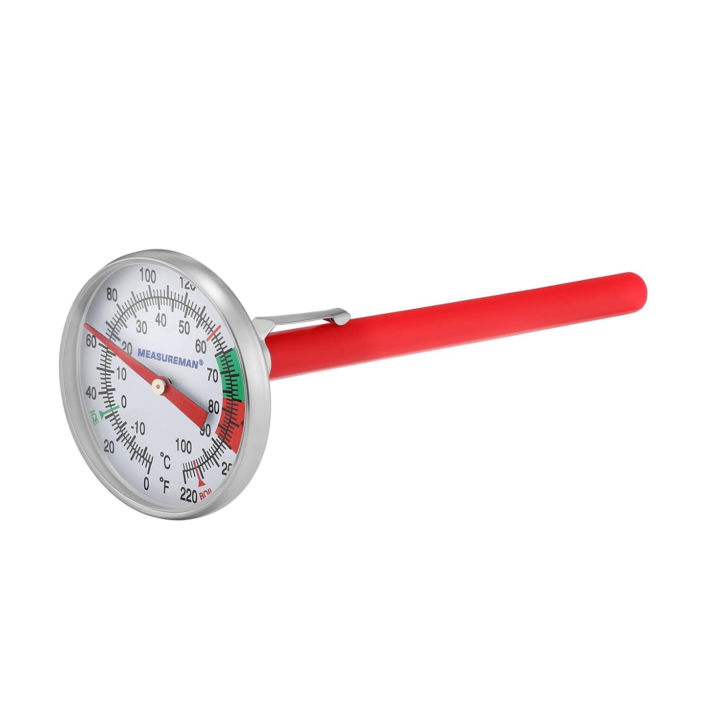 MEASUREMAN Instand Read 2” Dial 0~220℉/℃，Milk Thermometer，Milk Foam，Coffee Drinks Thermometer（2Pack）
