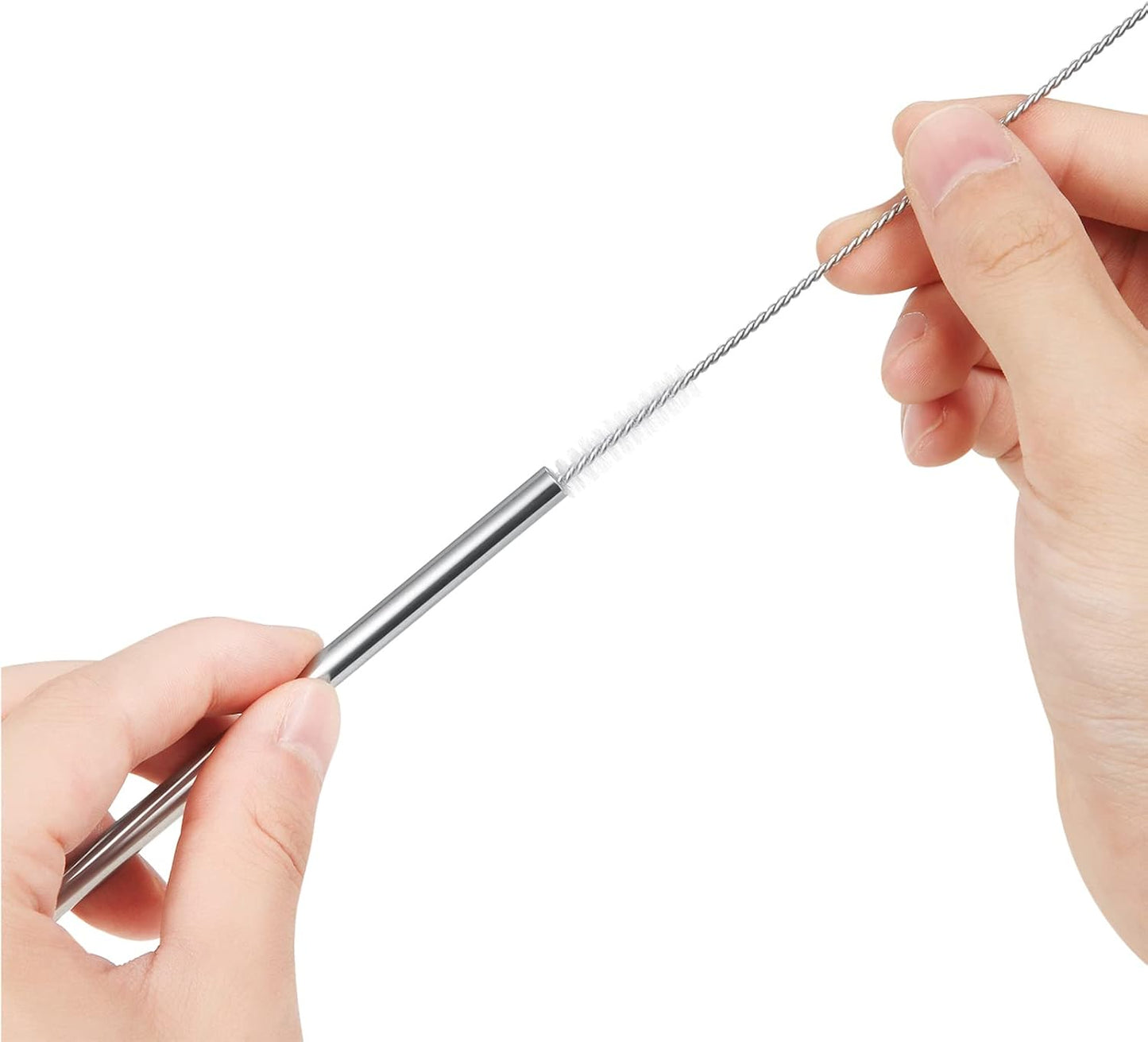 wholesale 25 Piece Set Stainless Steel Straws Ultra Long 10.5 Inch Drinking Metal Straws Reusable Drinking Straws for 20 30 OZ (10 Straight | 10 Bent | 5 Brushes)