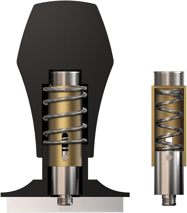 Normcore 49.7mm Coffee Tamper V4 - Spring-loaded Tamper - Barista Tools - Espresso Tamper with Mat For ROK Espresso Maker - Flat Base