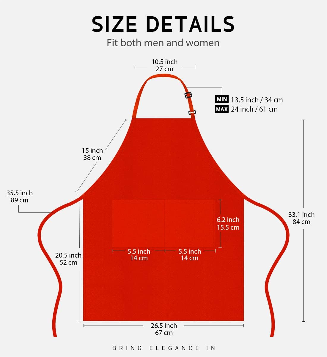 Syntus 12 Pack Bib Apron, Unisex Aprons Adjustable Waterdrop Resistant with 2 Pockets Cooking Kitchen Apron for Chef, BBQ Drawing Apron Bulk, Red