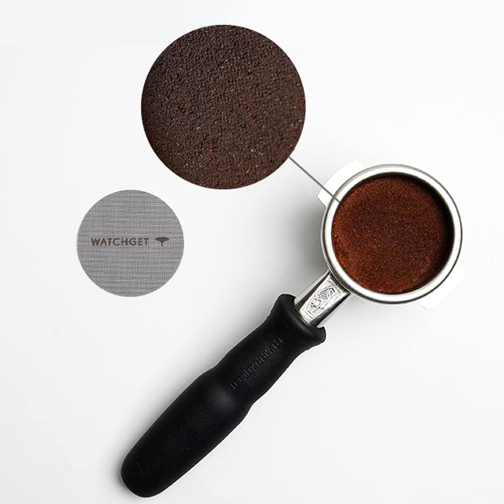 watchget 58.35 Espresso Puck Screen - Lower Shower Screen - 1.7mm Thickness Metal Reusable Coffee Filter for 58mm Protafilter Basket 316 Stainless Steel 150μm