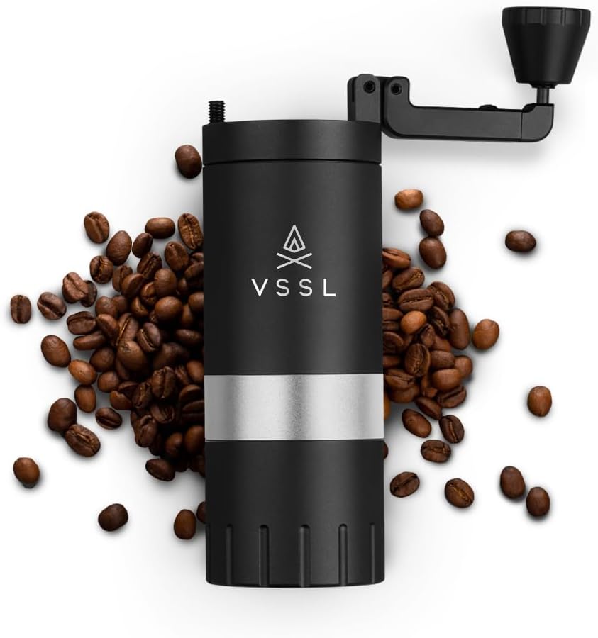Java G25 Coffee Manual Coffee Grinder, Up To 25 Gram Capacity, Stainless Steel Conical Burr, Black