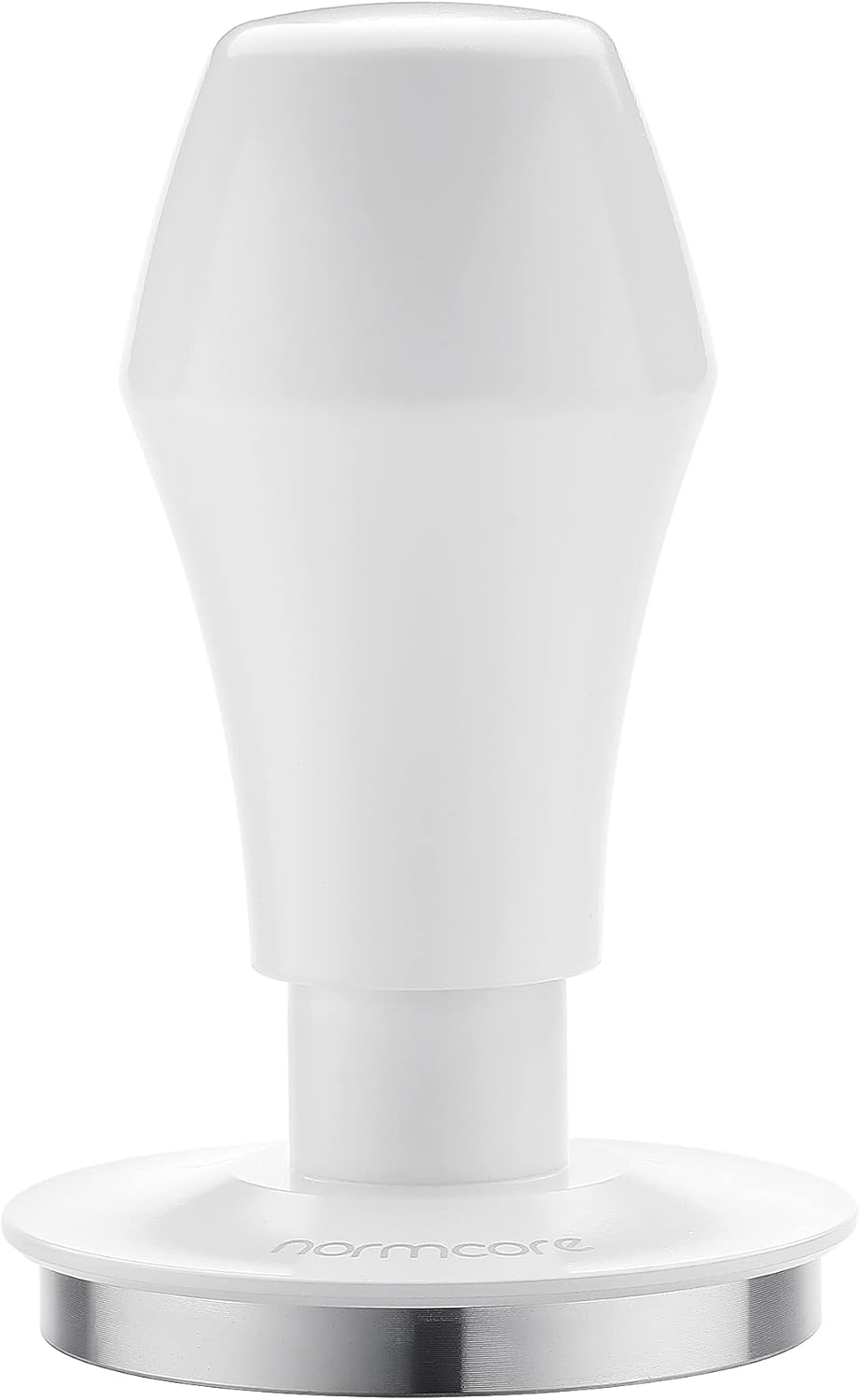 Normcore 53.3mm Espresso Coffee Tamper V4 - Spring Loaded Tamper With Stainless Steel Flat Base - Non-stick coating White - 15lb / 25lb / 30lbs Replacement Springs - Anodized Aluminum Stand