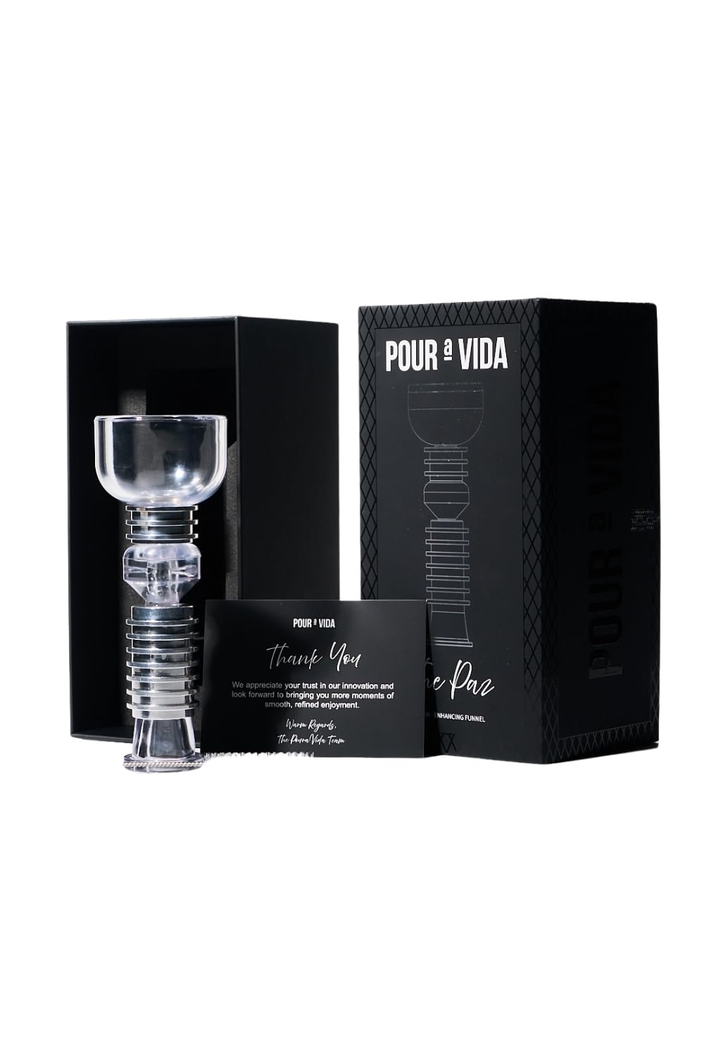 The Paz Magnetic Filtration Funnel - Stainless Steel Funnel for Smoother, Enhanced & Refined Drink Flavor - Premium Barware Essentials