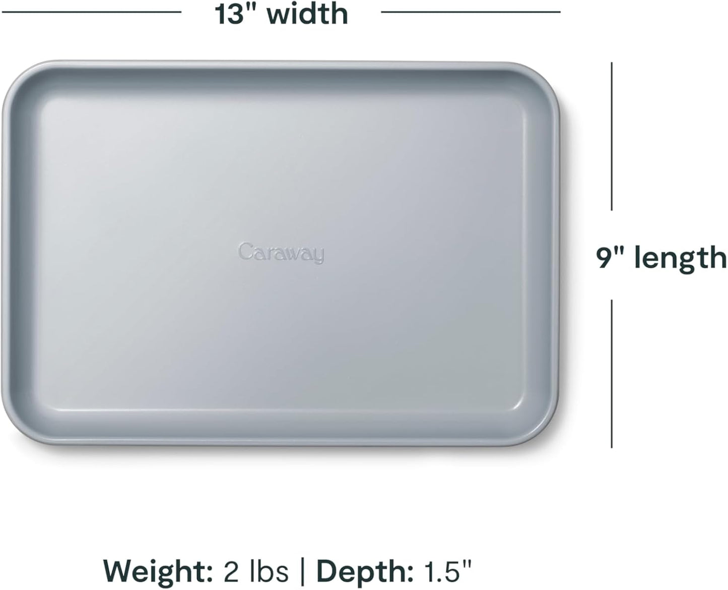 Caraway Nonstick Ceramic Small Baking Sheet (9x13”) – Non-Toxic, PTFE & PFOA Free – Oven Safe – Aluminized Steel Core – Mini Sheet Pan for Baking, Roasting & More - Gray
