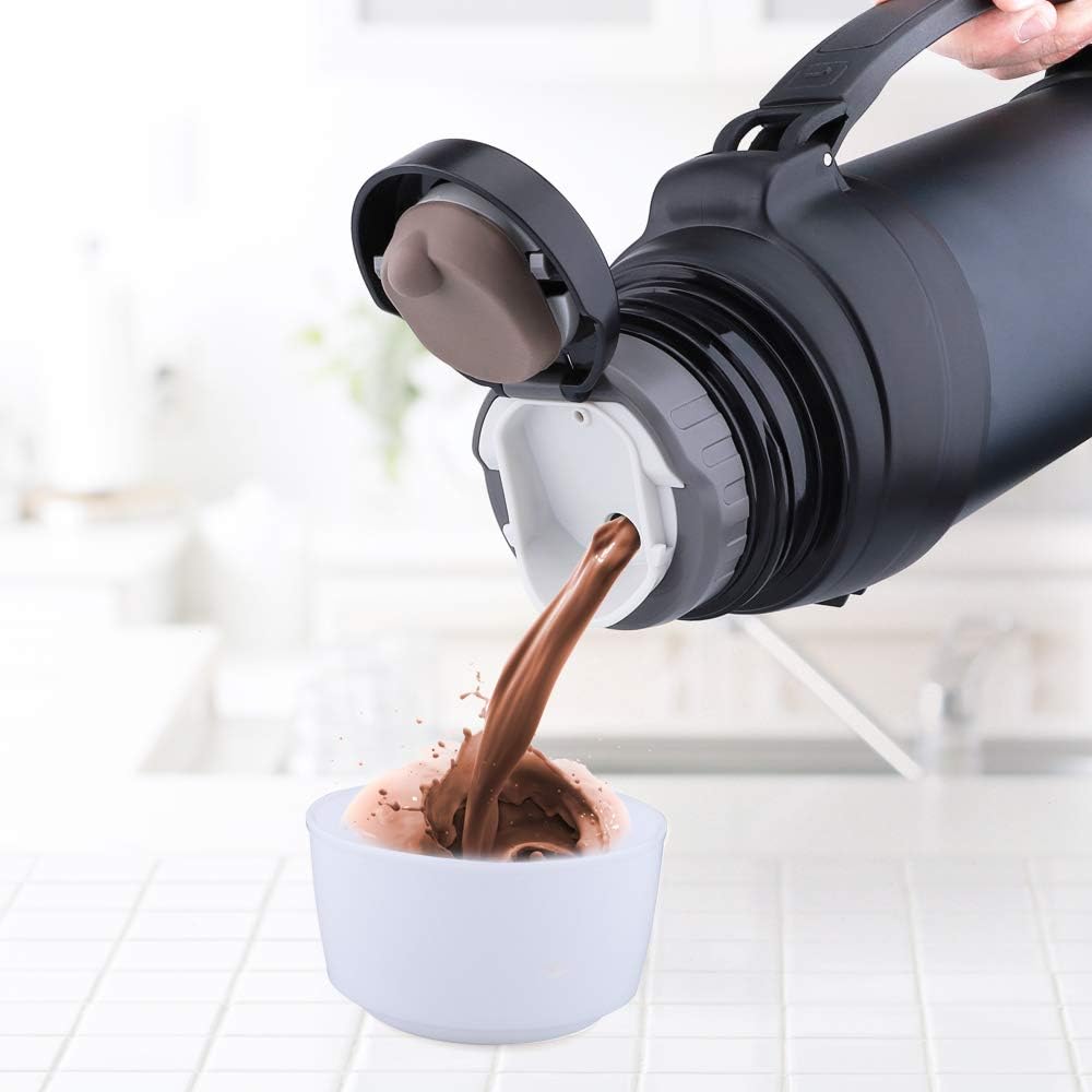 85oz Large Coffee Thermoses for Travel - Insulated Water Jug Classic Vacuum Bottle with Plastic Cup - Stainless Steel Thermos for Hiking Fishing