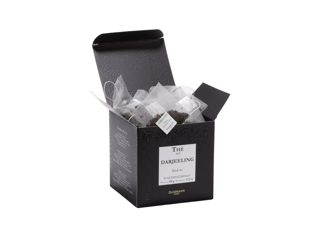 Dammann Freres Sachets, Darjeeling Tea Bags, Premium Gourmet French Black Tea, 50 Count (Single Pack)