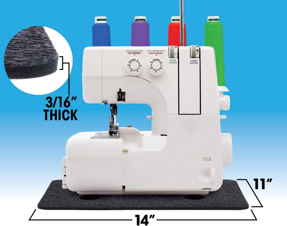 Stay-in-Place Machine Mat - 11" x 14" - Calms Vibration and Dampens Noise. Great for Sergers. Made in USA.