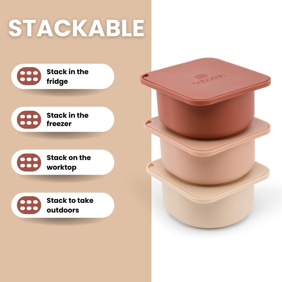 Babadoh Pizza Dough Proofing Silicone Containers with Lids | Pizza Making Accessories | Set of 3 | Multi Spice (1 Sesame, 1 Scallop, 1 Nduja) | Original Size (make 12" Pizzas)