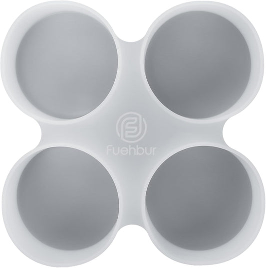 ¡¼300+ Design Optional¡½ Fuehbur 4 inch 4-Circles Car Freshie Mold, Four-Circle Round in 4 Cavity Silicone Soap Resin Molds, Super-Large Mould