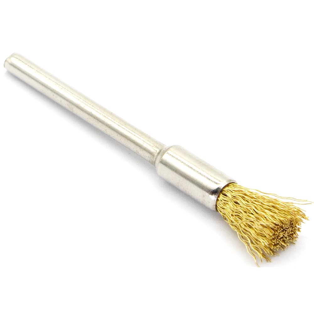 45-Piece Brass Wire Brush Set - Metal Rust Removal, Polishing, Cleaning - 1/8″ (3mm) Shaft - Removes Burrs, Dust, and Oxide Layer - Handles Rough Surfaces - Rotary Tool Accessories
