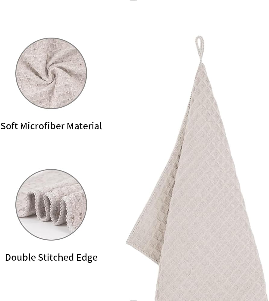 watchget Barista Micro Cloth 10 Pack, Microfiber Barista Cleaning Towels Microfiber Waffle Weave Kitchen Dish Cloth Coffee Bar Towel Coffee Machine Cleaning Cloth, Khaki(12"x12")
