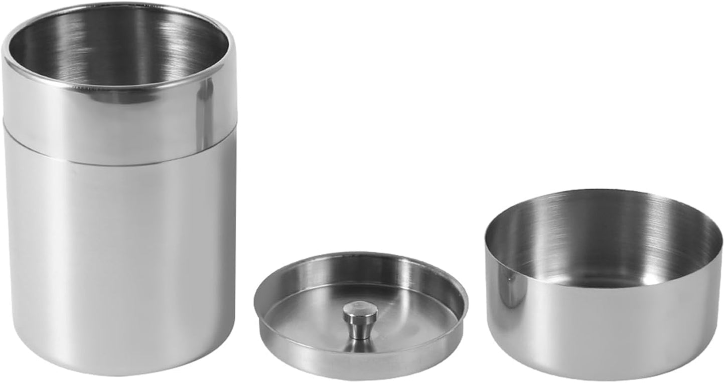 Tea Canister Tin, Loose Leaf Tea Storage, 450ml Tea Bag Holder Organizer, Matcha Stainless Steel Metal Jar with Lid for Kitchen Counter Coffee