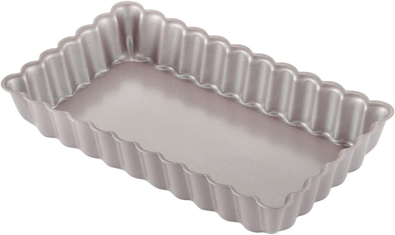 CHEFMADE Tart Pan, 7 Inch Non-Stick Quice Pan with Removable Loose Bottom for Oven Bake(Champagne Gold)