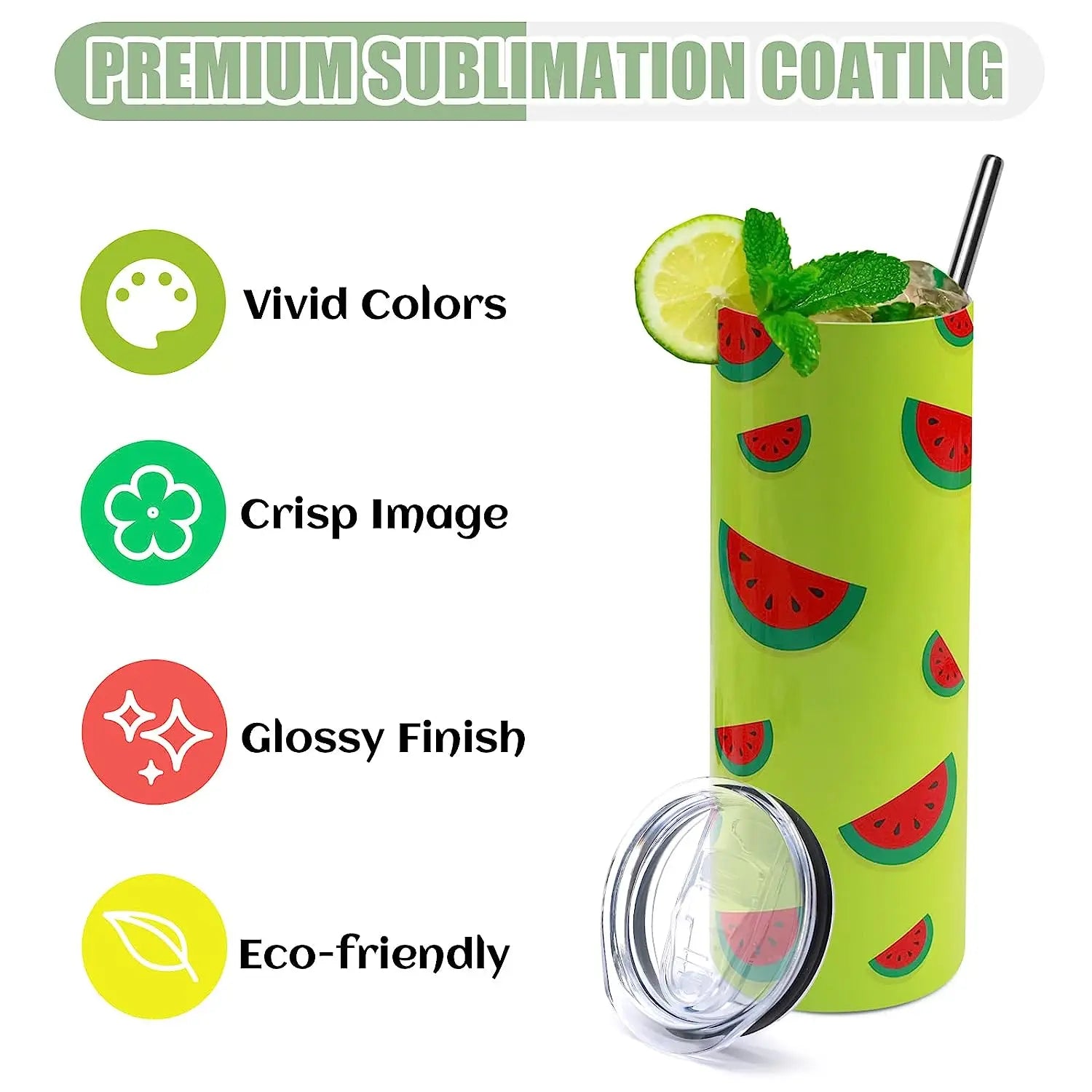 HTVRONT 8 Pack 20 OZ Sublimation Tumbler Blanks Skinny Straight in Bulk, Stainless Steel Insulated Sublimation Tumbler