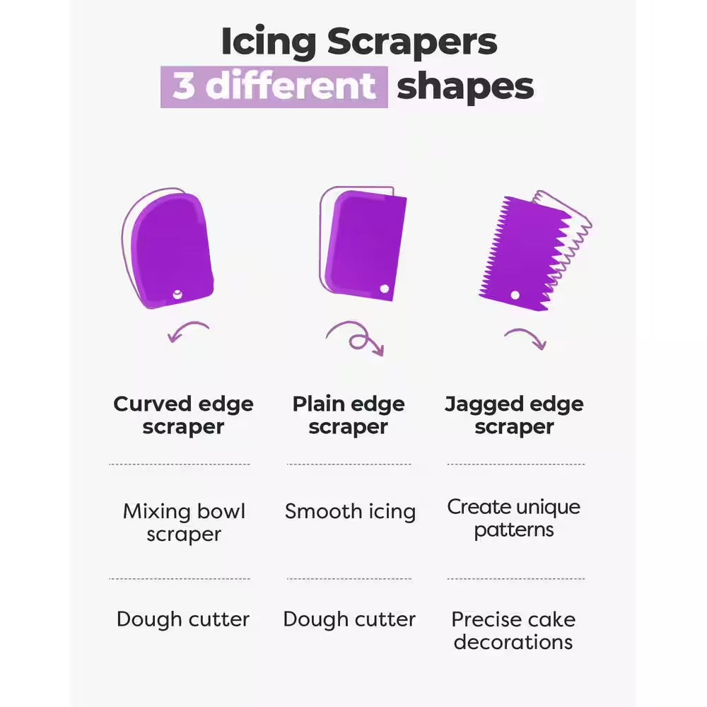 71-Piece Professional Cake Decorating Kit for Beginners and Home Bakers, for Birthdays, Weddings and Holidays, Purple
