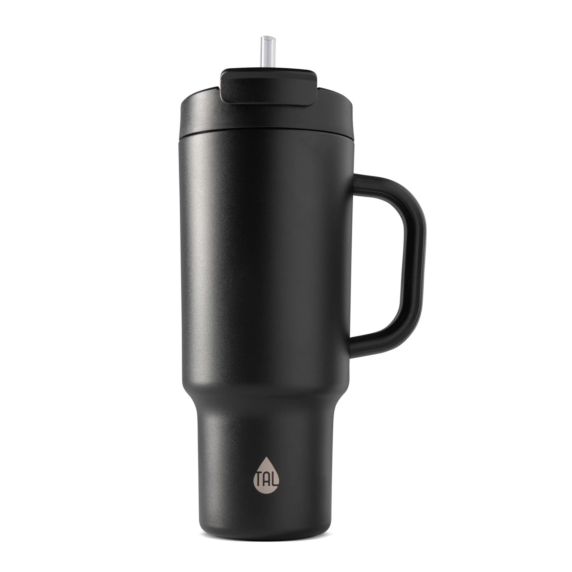 40Oz Stainless Steel Hudson Tumbler with Straw, Black