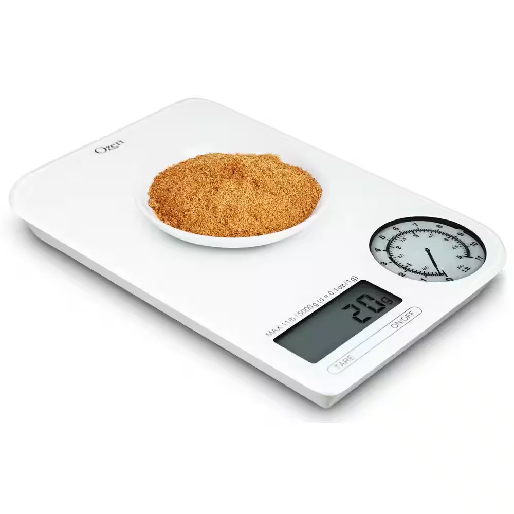 Rev Digital Kitchen Scale with Electro-Mechanical Weight Dial