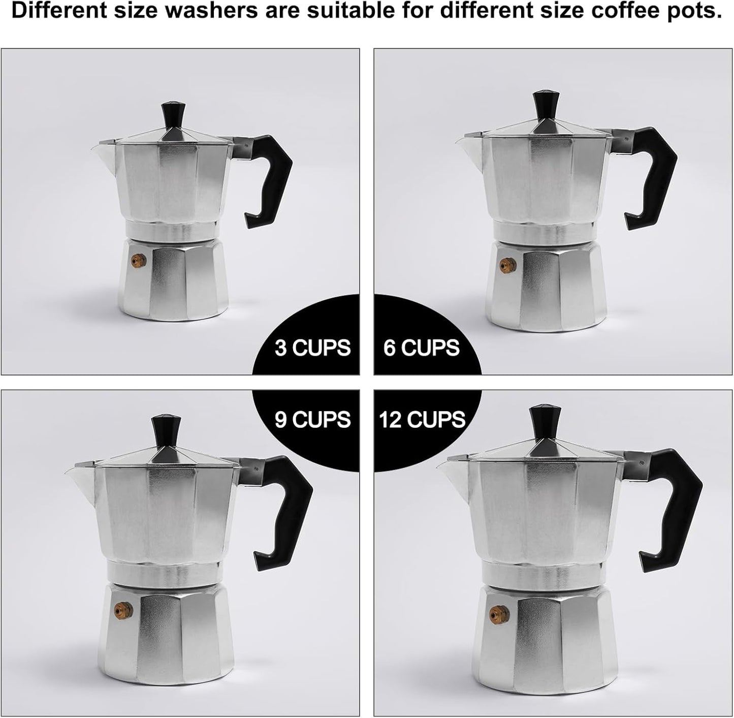 MECCANIXITY Gasket Seal Coffee Maker White Silicone Ring Replacement 72x88x2.5mm for 12-Cup Aluminium Coffee Pot, Pack of 5