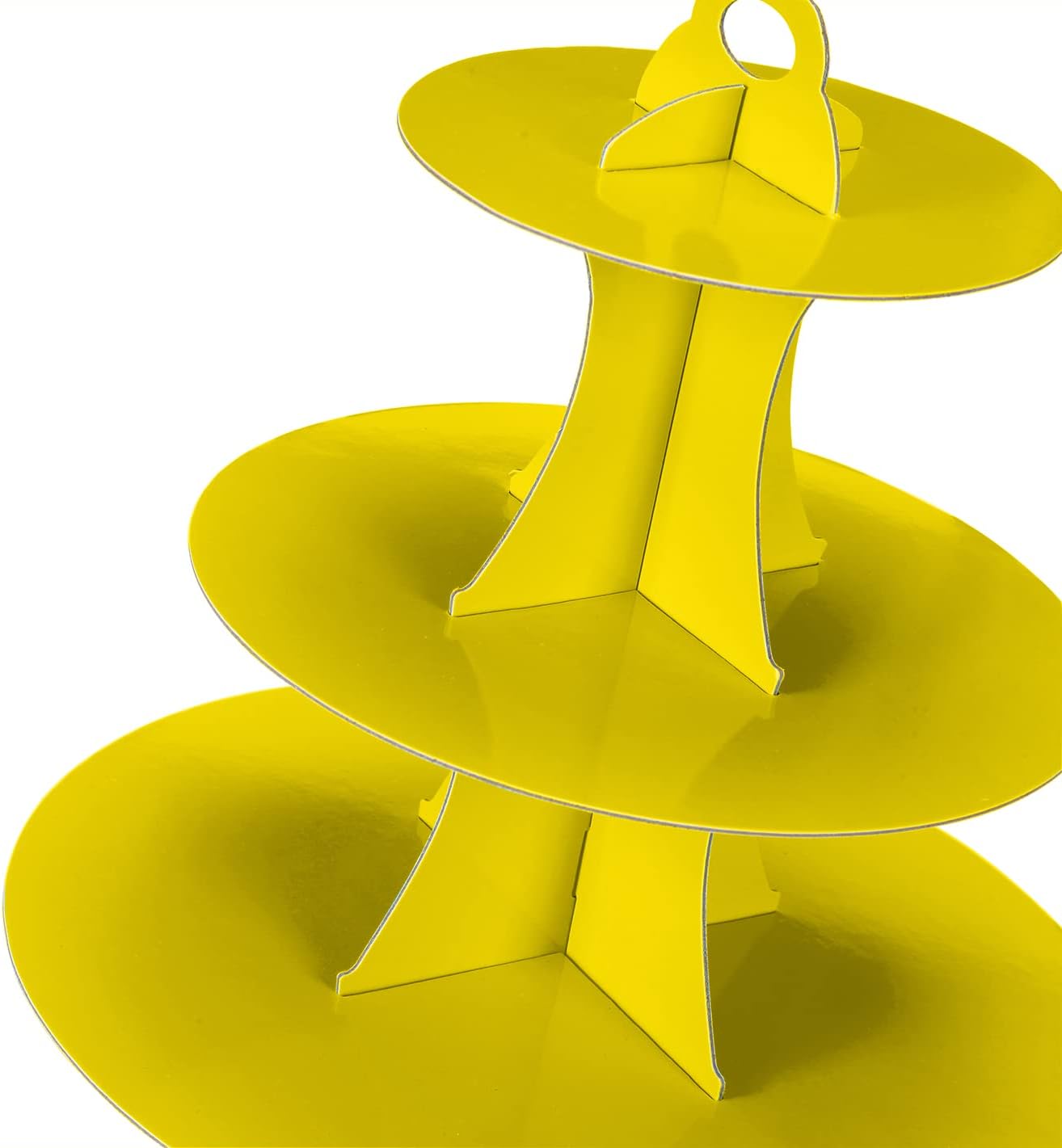 3-Tier Cupcake Stand, Cake Stand holder, Tiered DIY Cupcake Stand Tower for Dessert Table Displays, Birthday Theme Party Favors Decoration, Floral Tea Party, 12" W x 12.8" H, Yellow